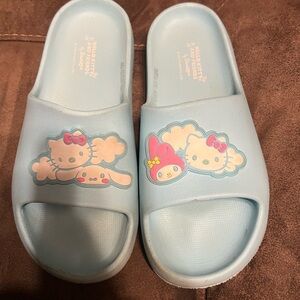 Hello Kitty Light Blue Kids Slide Sandals